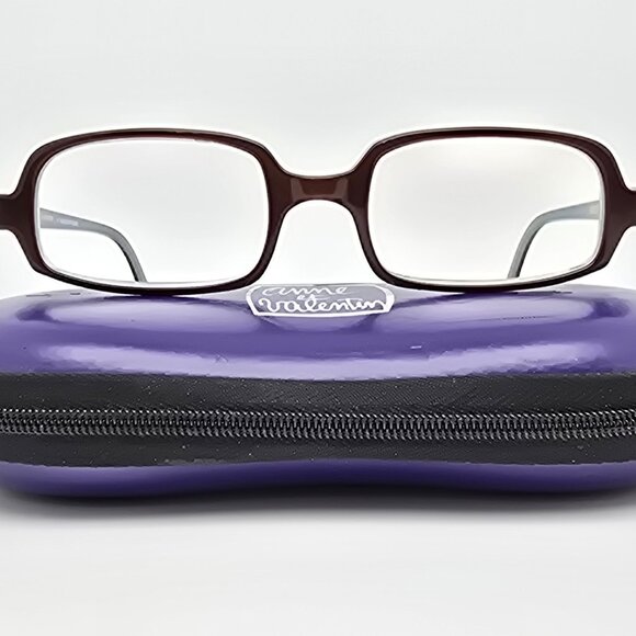Anne et Valentine Coco 0247 Brown Pearl on Blue Eyeglasses Frame w/ Case France